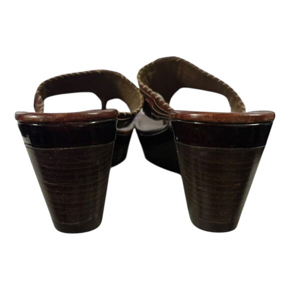 Cole Haan Air Bria Brown Thong Sandals Platform Wooden Heel Women’s Size 8 B - Picture 5 of 8